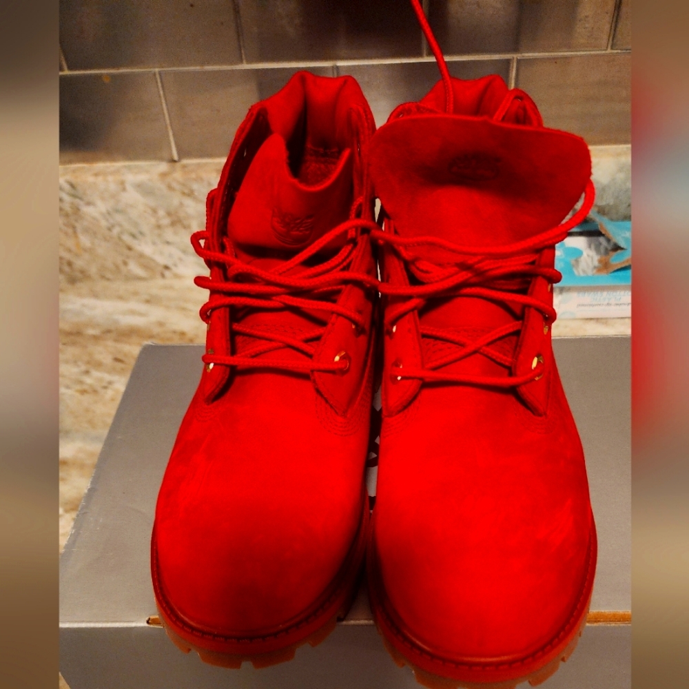 KIDS TIMBERLAND BOOTS RED